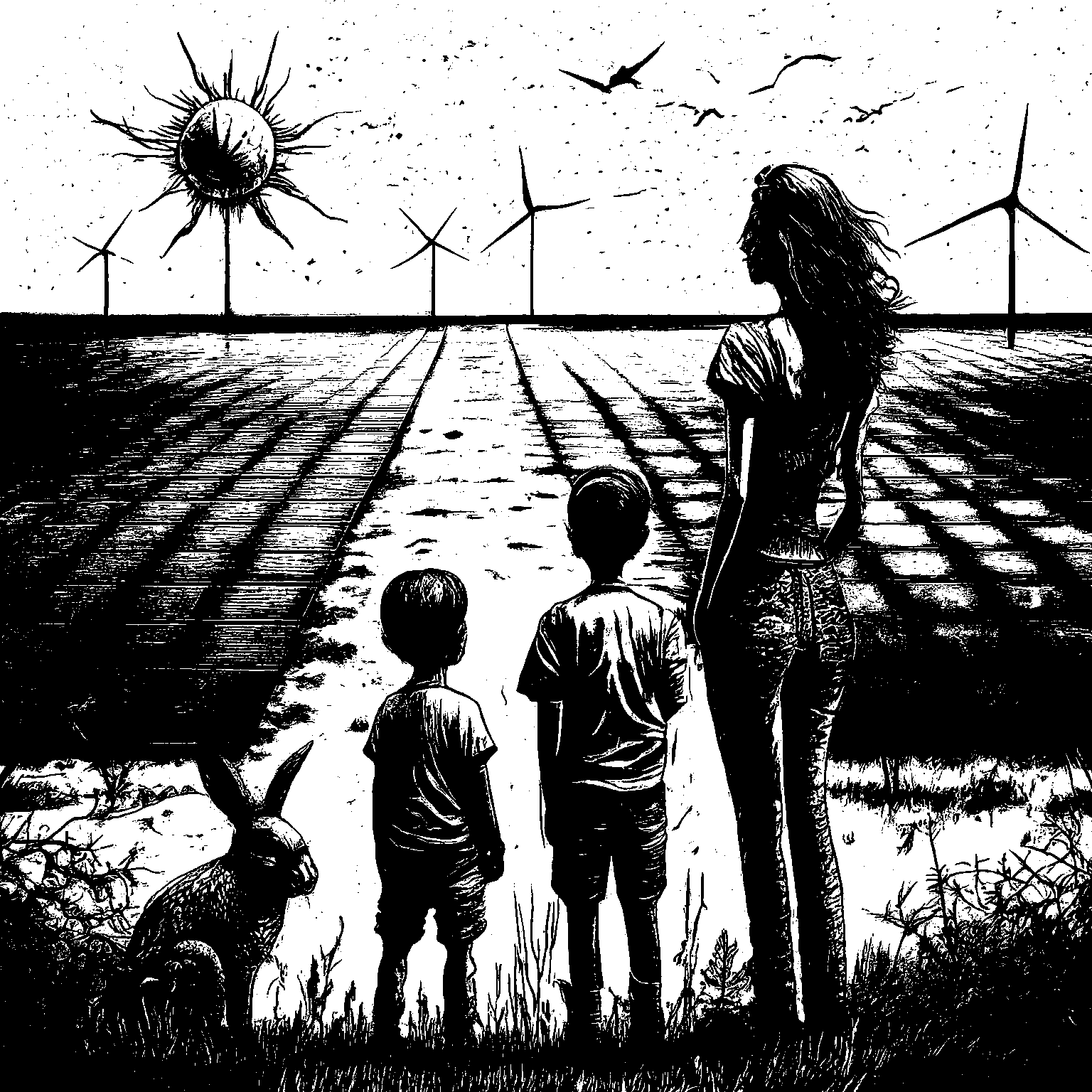 Sunny boys happy mom rabbit • Solar energy grid parity