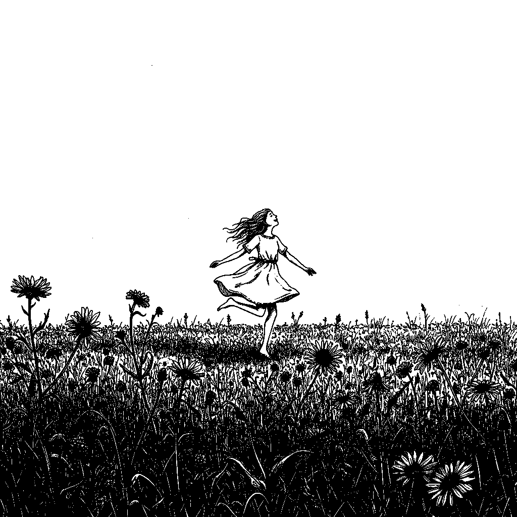Girl on right dancing in flower field • • Girl in wild flower field on a sunny day • • Extreme heat events worsen.